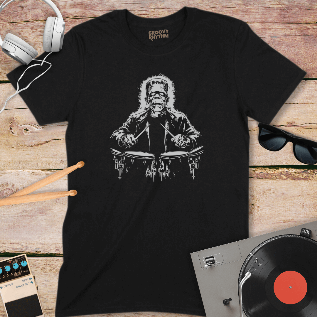 Frankenstein Rocks the Drums Tee