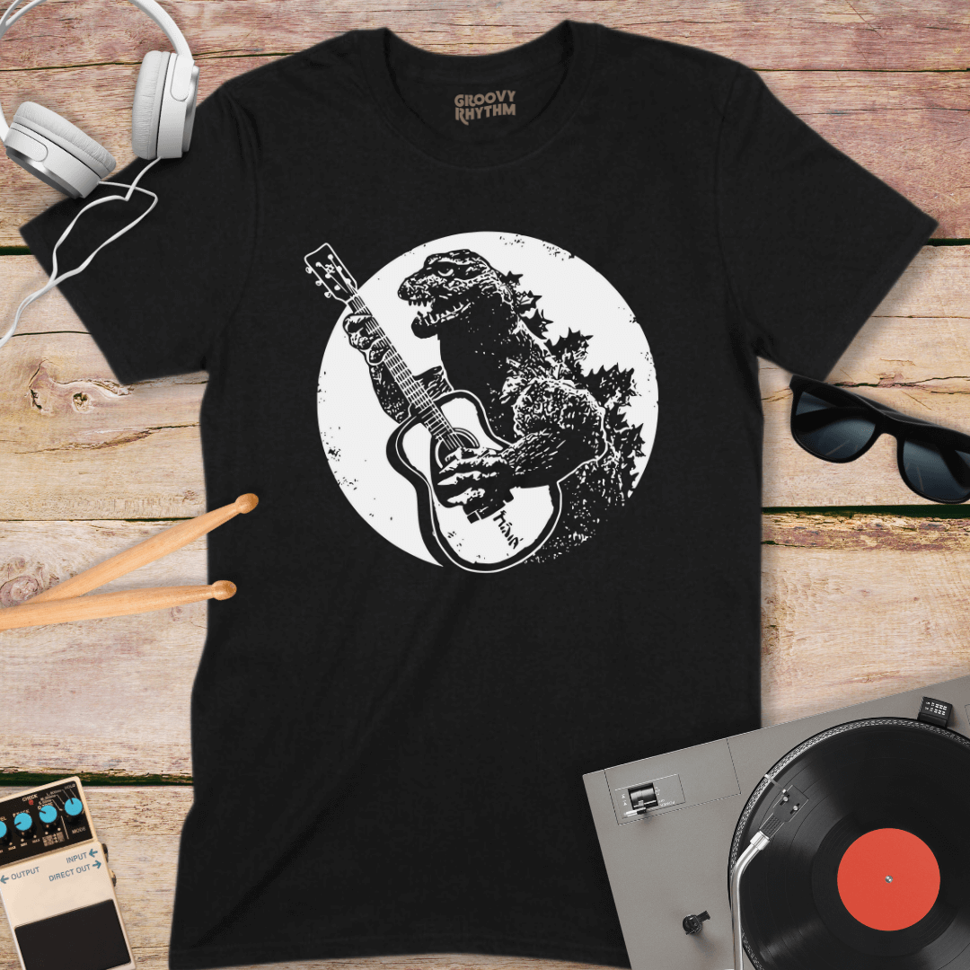 Vintage Godzilla Playing Guitar T-Shirt