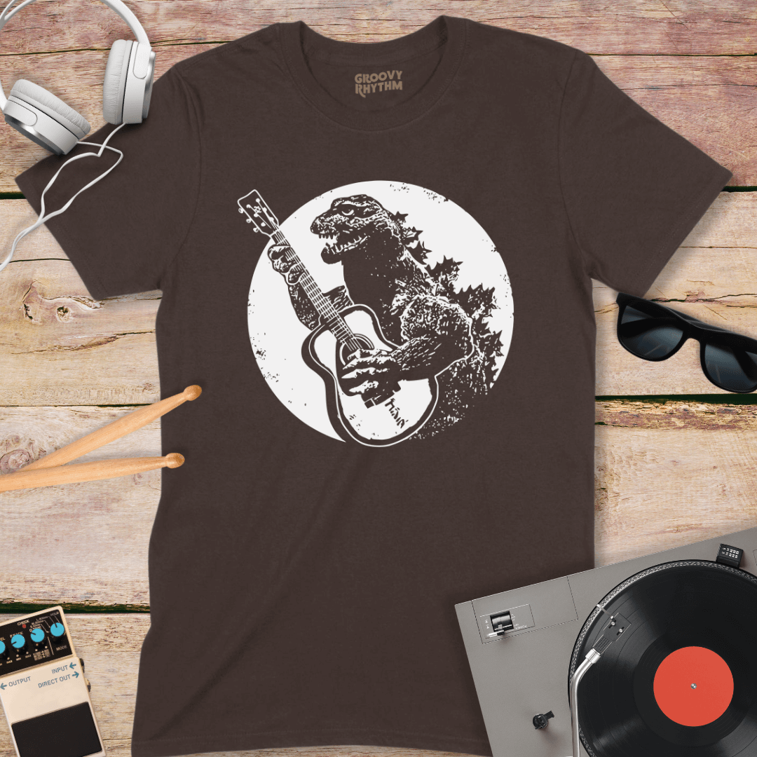 Vintage Godzilla Playing Guitar T-Shirt