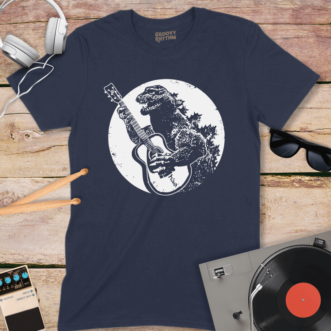 Vintage Godzilla Playing Guitar T-Shirt