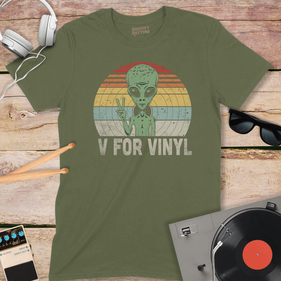 V is for Vinyl Alien Tee