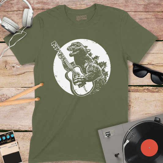 Vintage Godzilla Playing Guitar T-Shirt