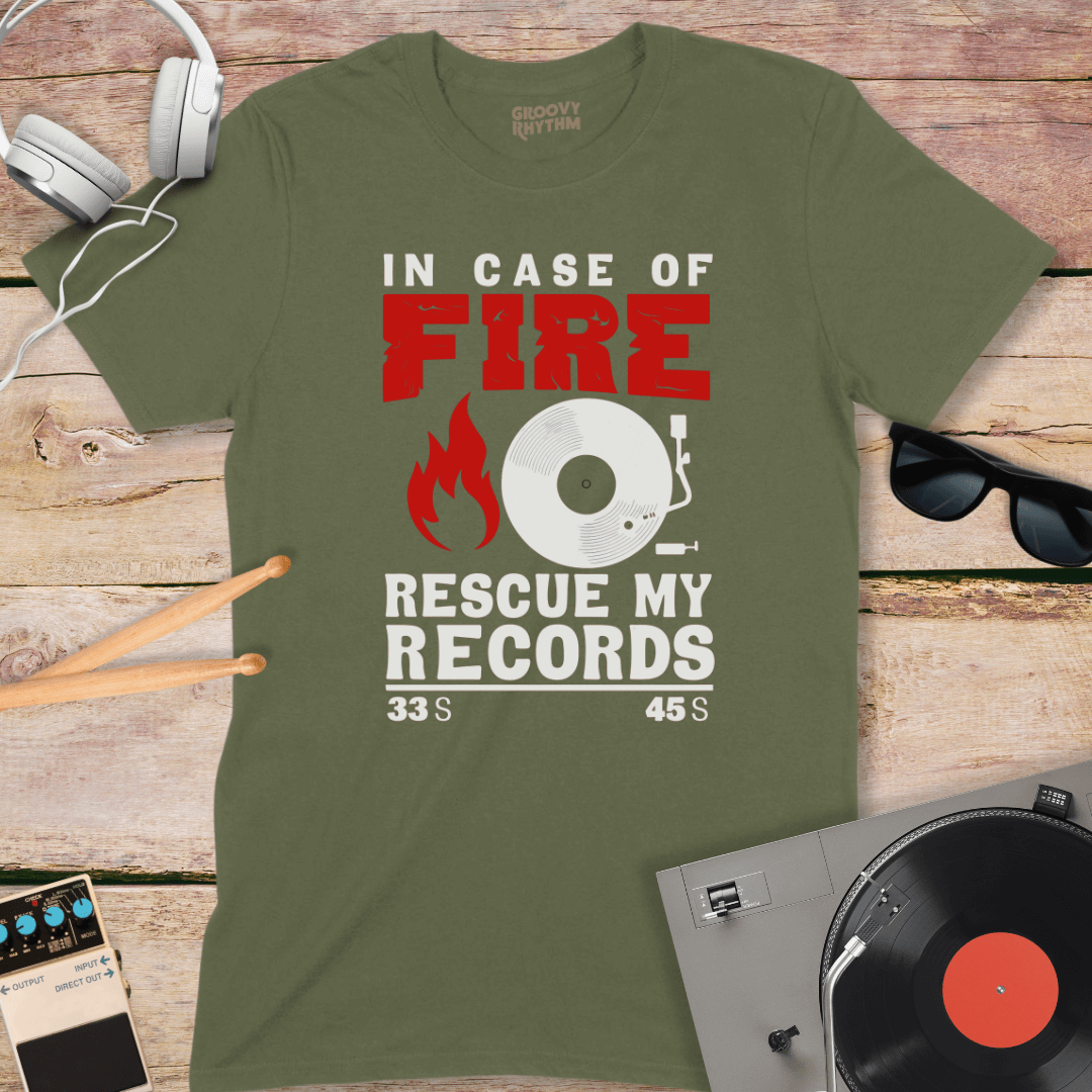 In Case of Fire Vinyl T-Shirt