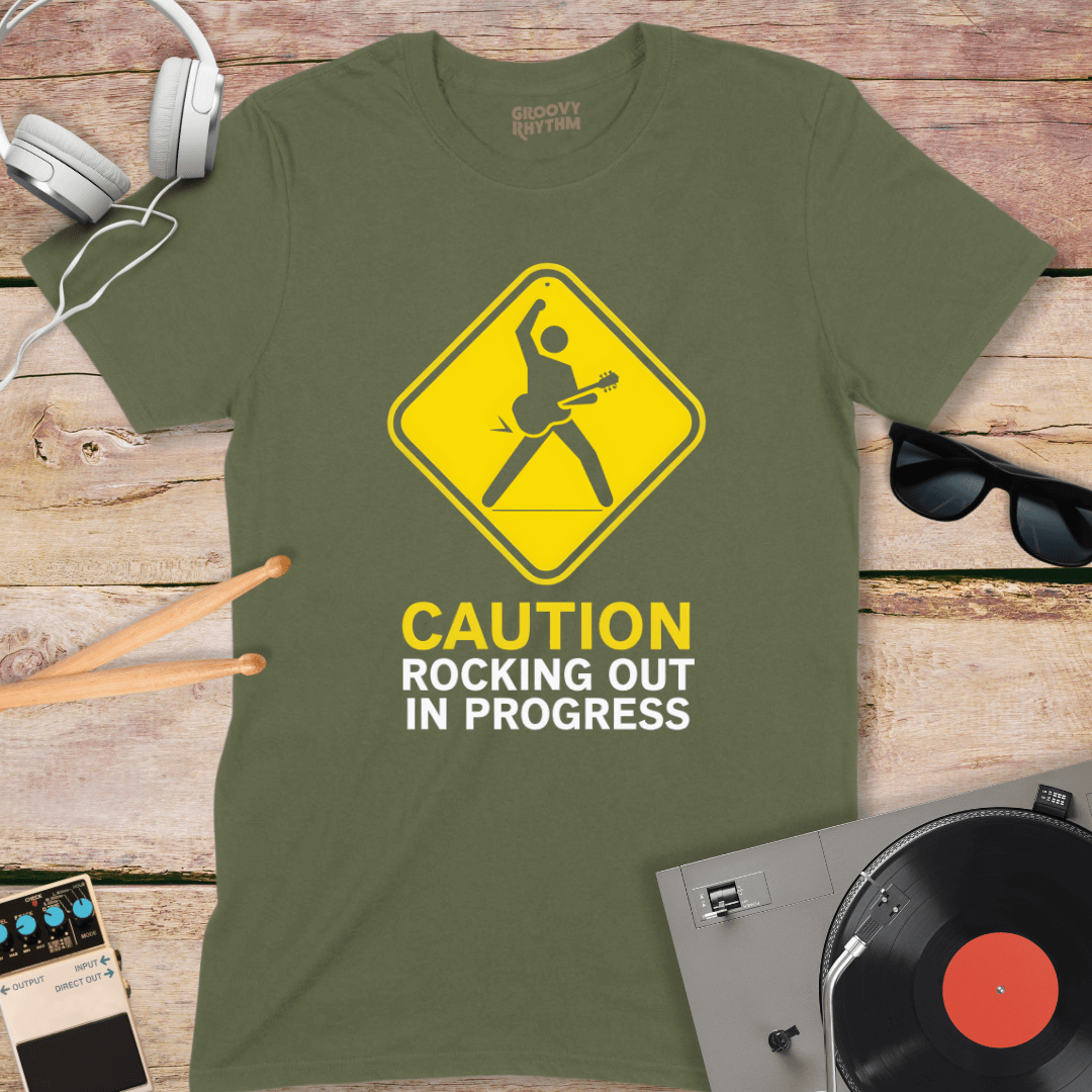 Caution Rocking Out in Progress T-Shirt