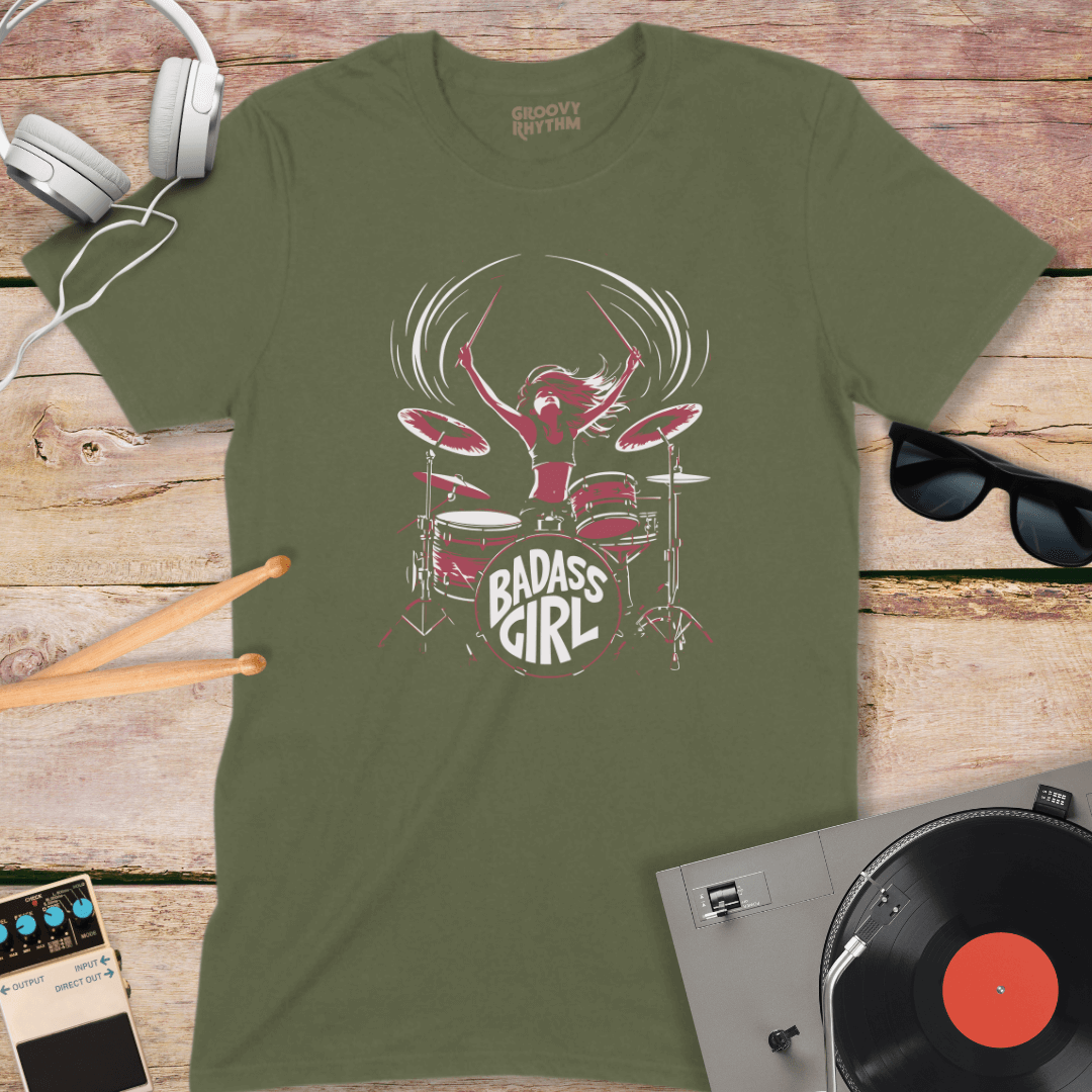 Badass Drummer Girl Tee