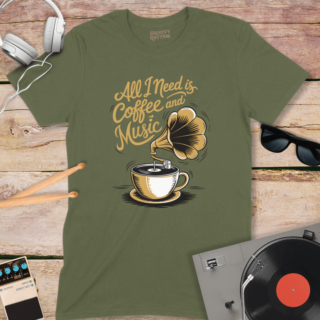 All I Need is Coffee & Music Tee