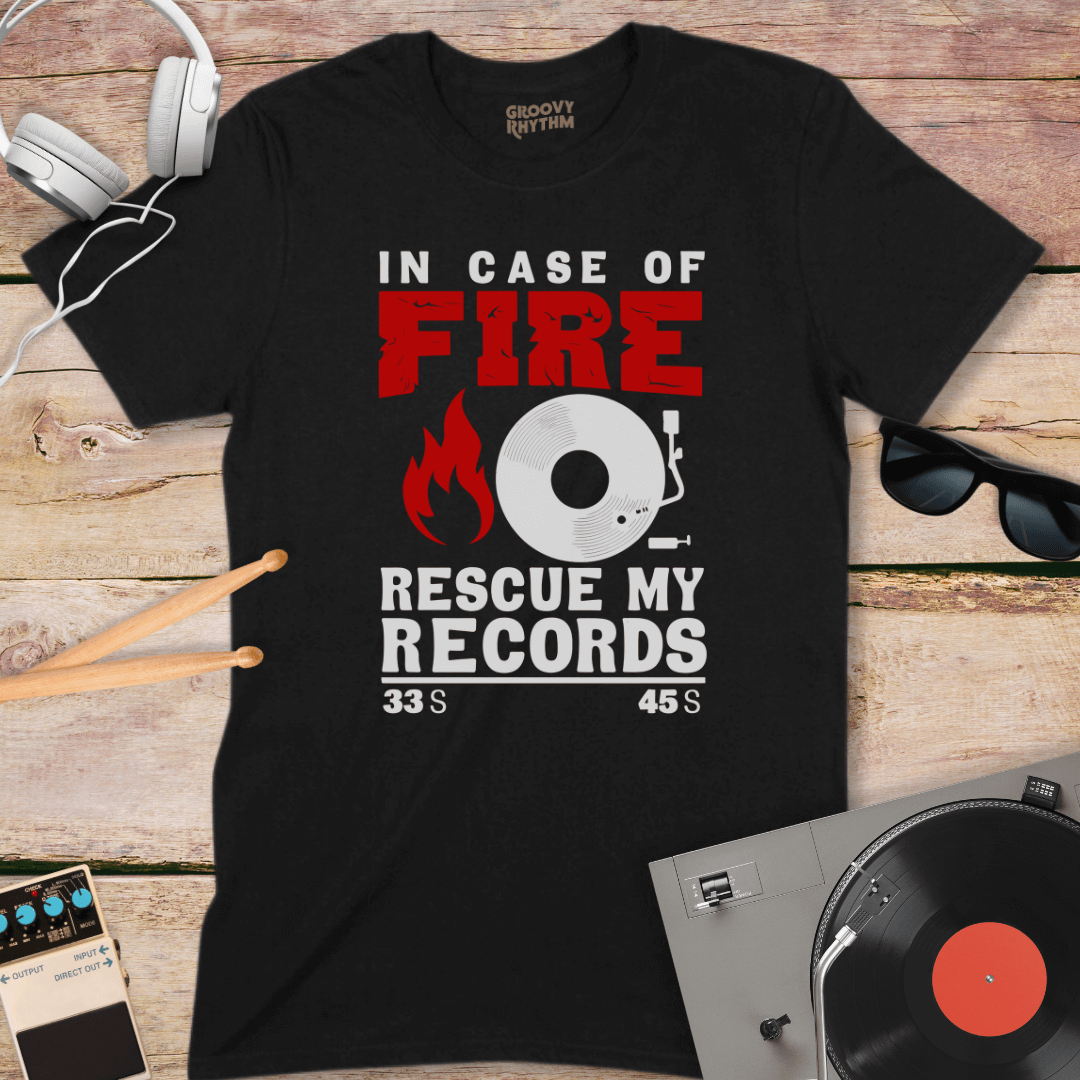 In Case of Fire Vinyl T-Shirt