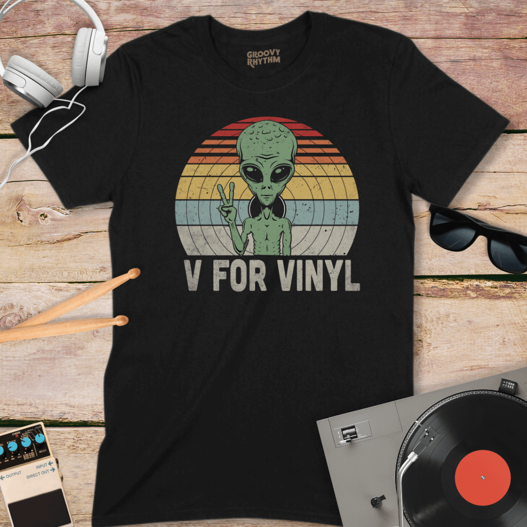 V is for Vinyl Alien Tee