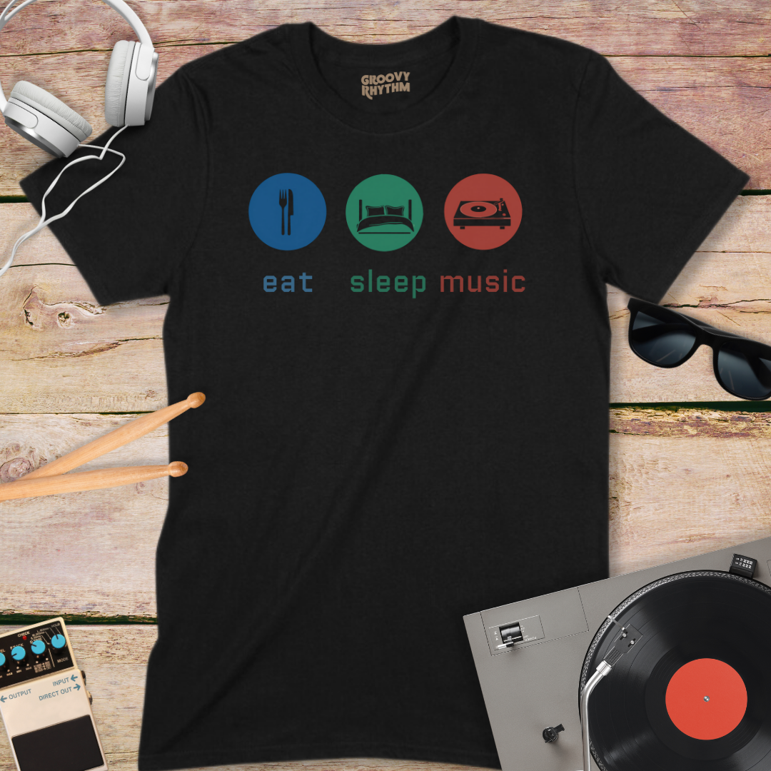 What I do, eat, sleep, music tee