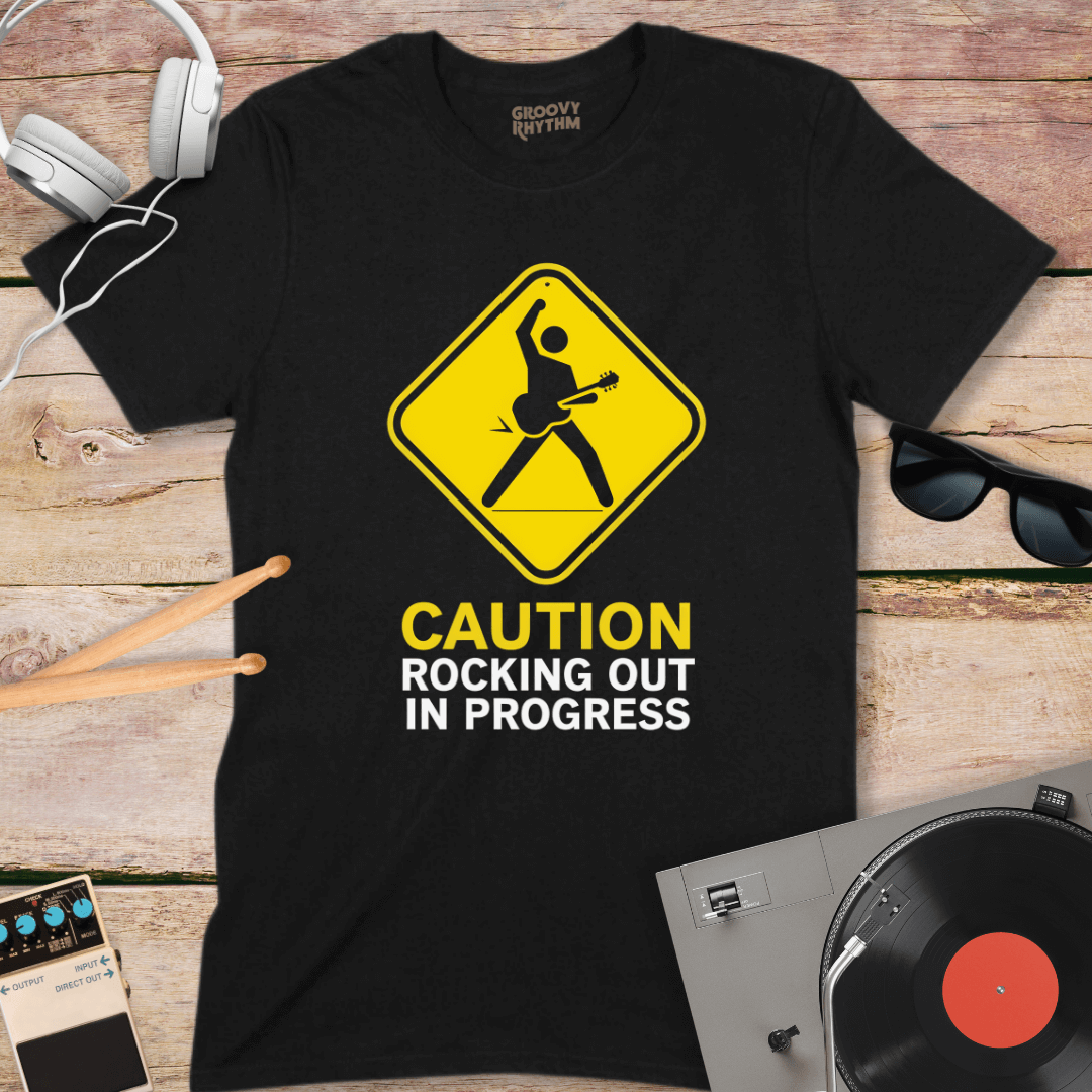 Caution Rocking Out in Progress T-Shirt