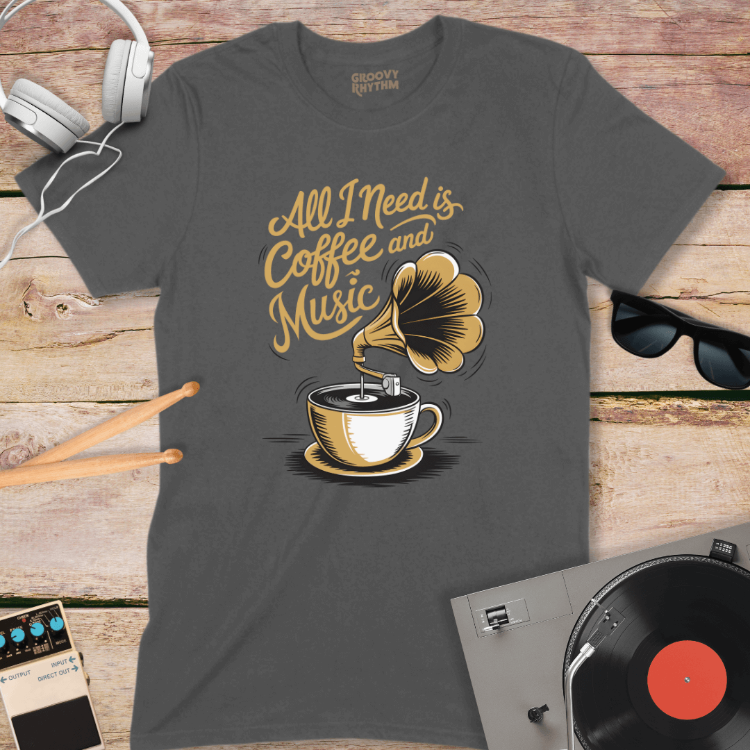 All I Need is Coffee & Music Tee