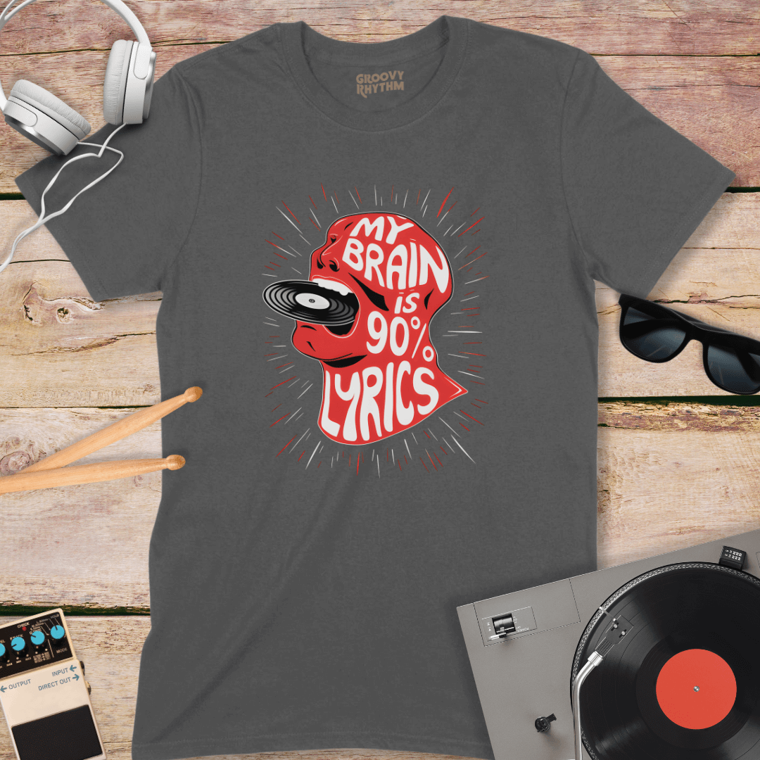 My Brain is 90% Lyrics Tshirt