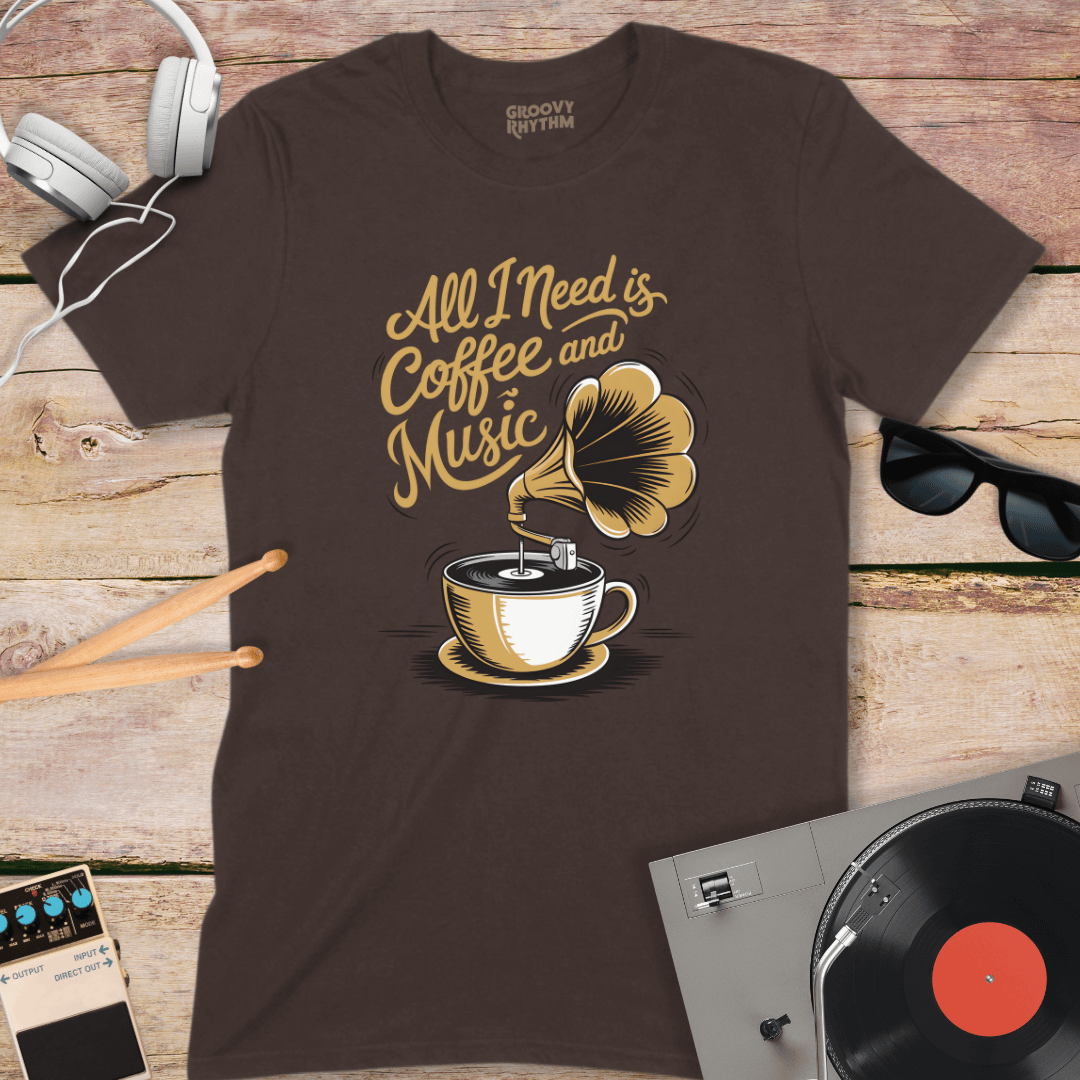 All I Need is Coffee & Music Tee