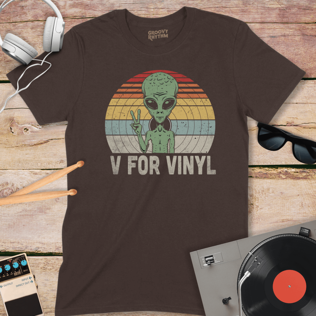 V is for Vinyl Alien Tee