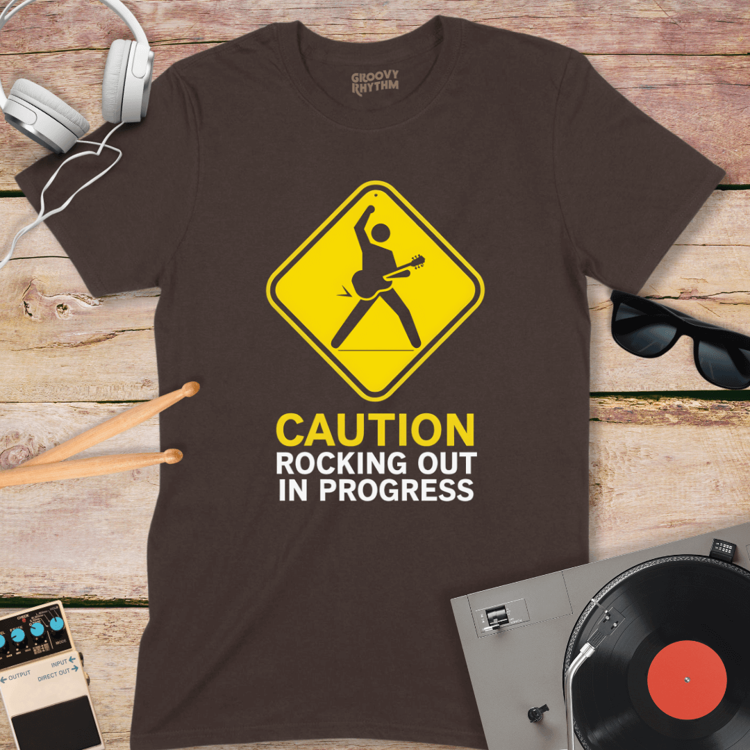 Caution Rocking Out in Progress T-Shirt