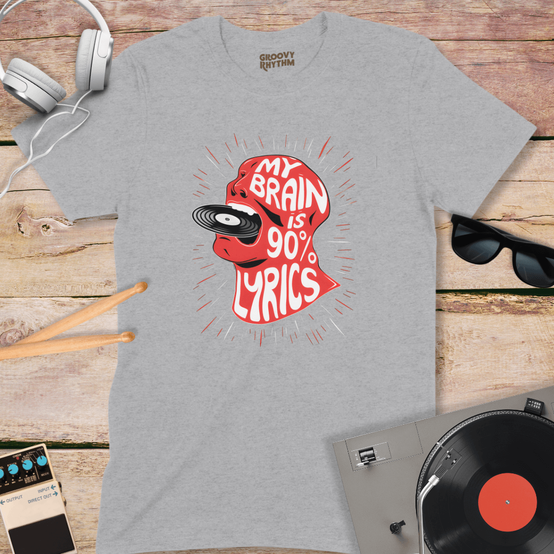 My Brain is 90% Lyrics Tshirt