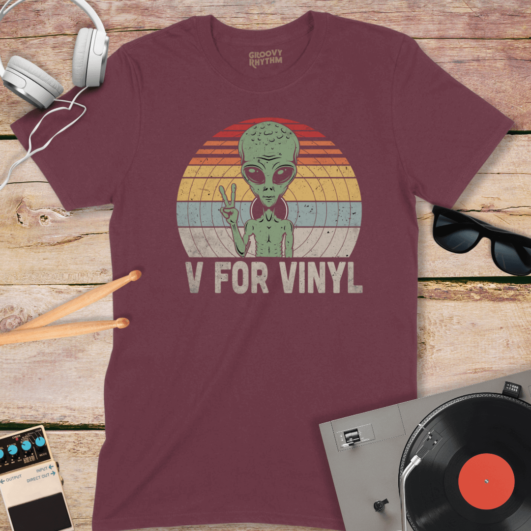 V is for Vinyl Alien Tee