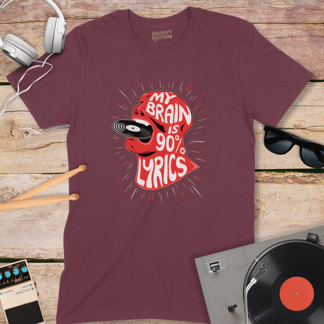 My Brain is 90% Lyrics Tshirt