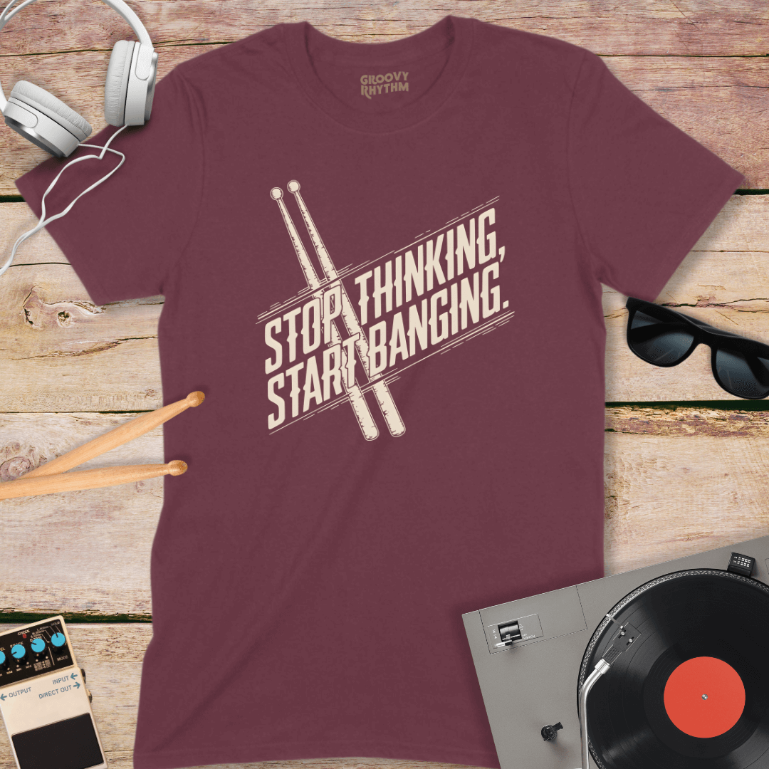 Stop Thinking Start Drumming Tee