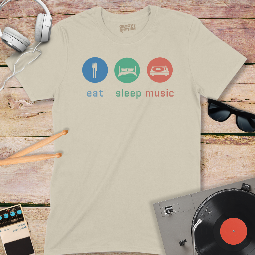 What I do, eat, sleep, music tee