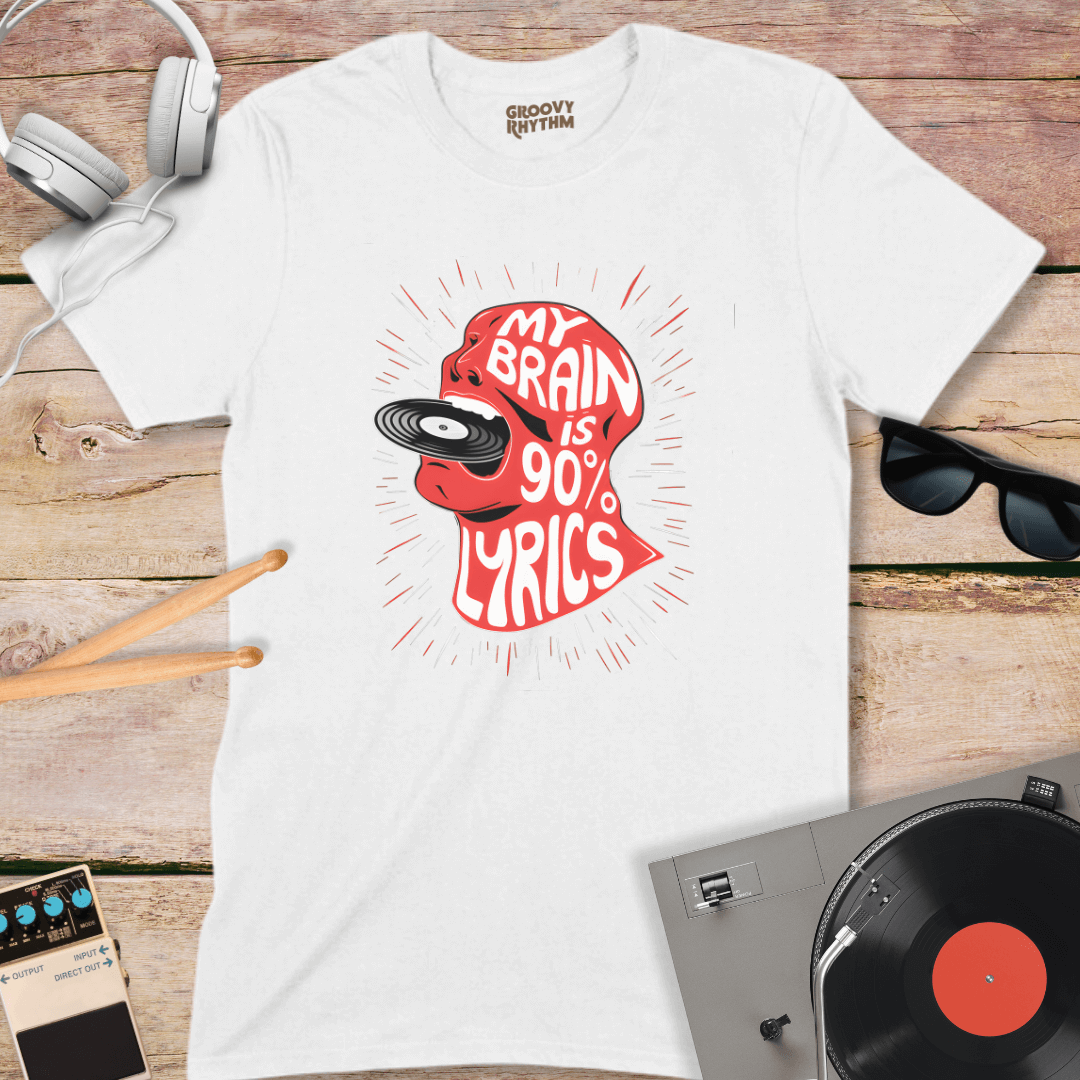 My Brain is 90% Lyrics Tshirt