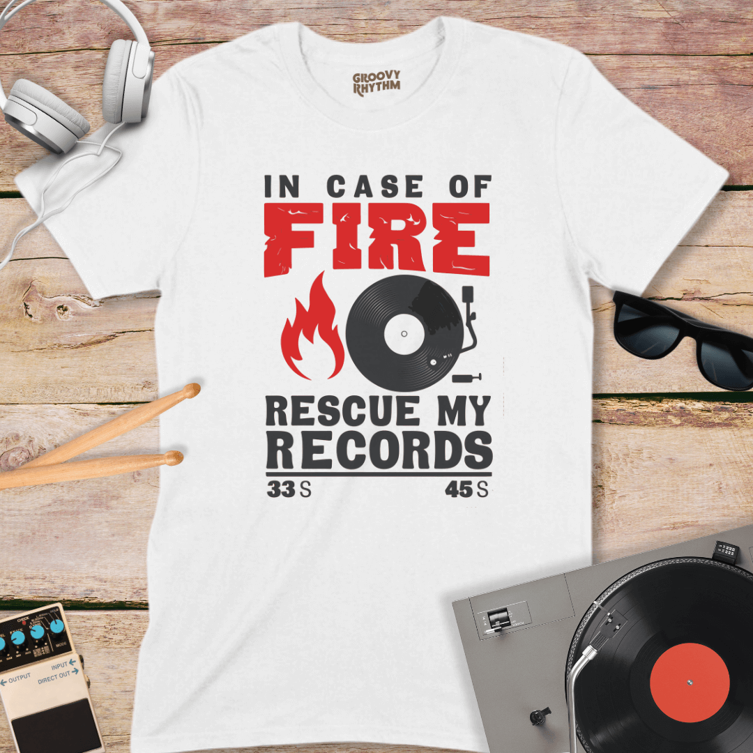 In Case of Fire Vinyl T-Shirt